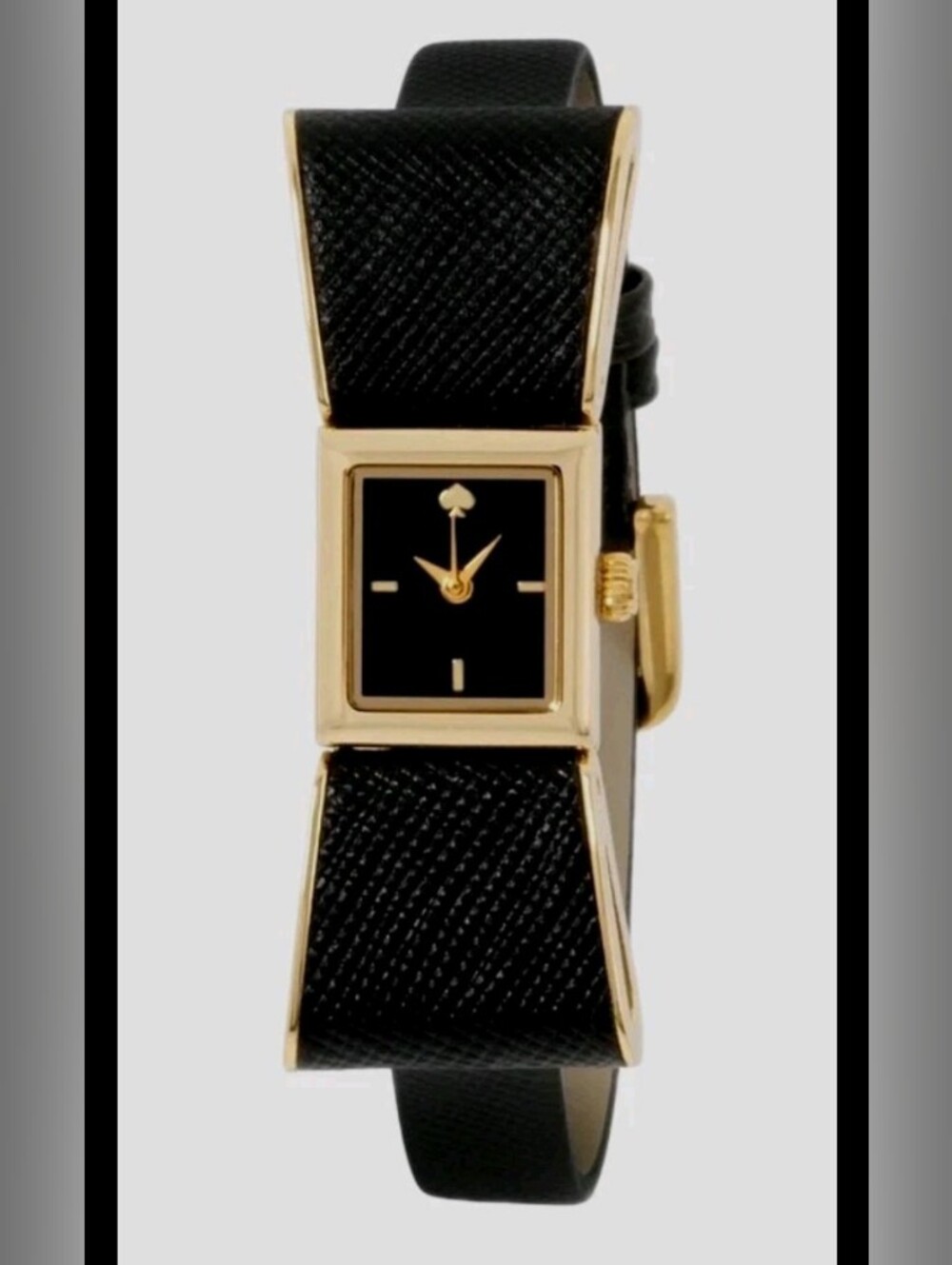 Kate Spade Gold-Tone Black Bow Leather Strap Women's Watch